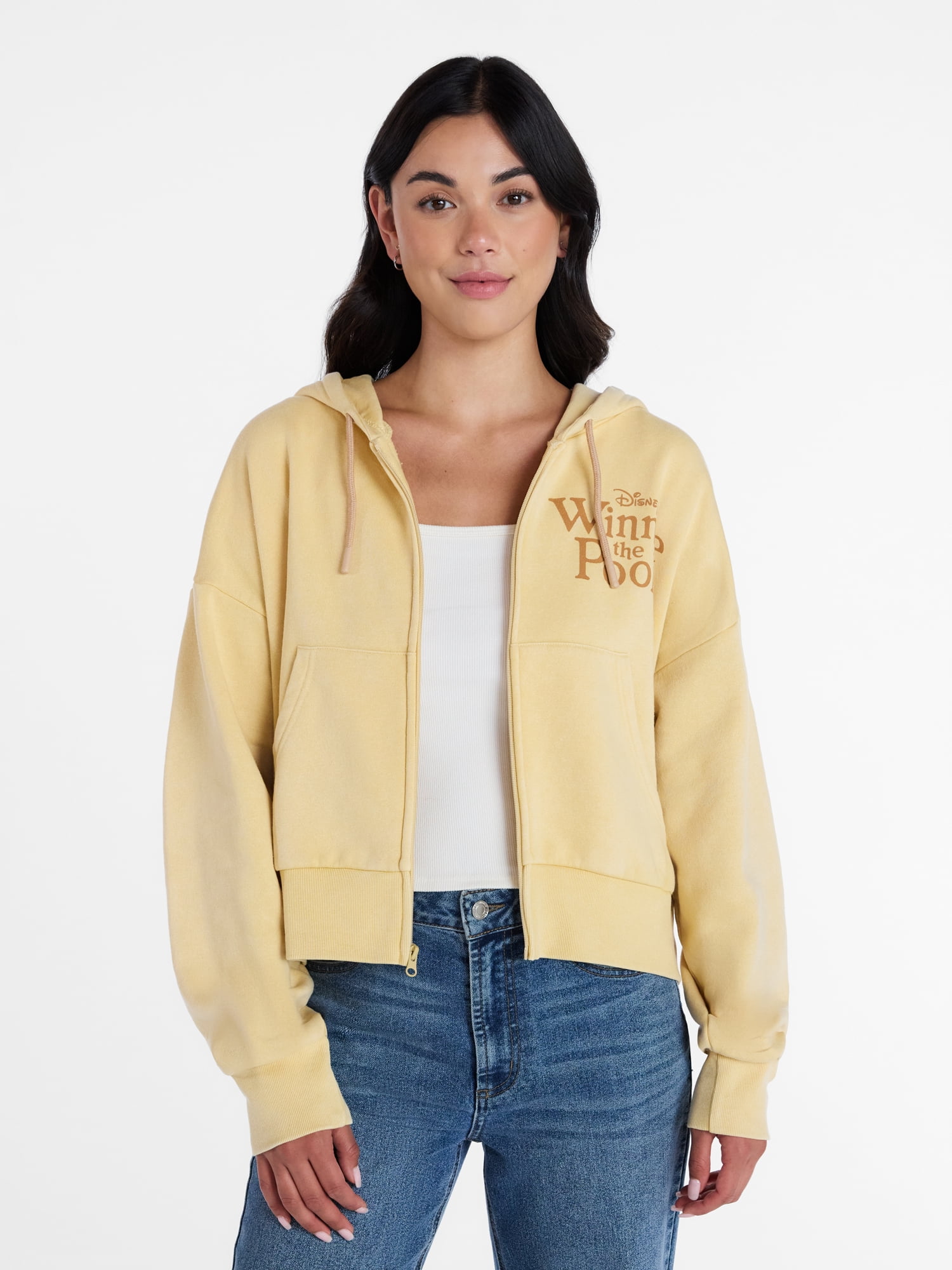 Winnie the Pooh Women’s Graphic Zip Up Hoodie, Sizes XXS-XXL