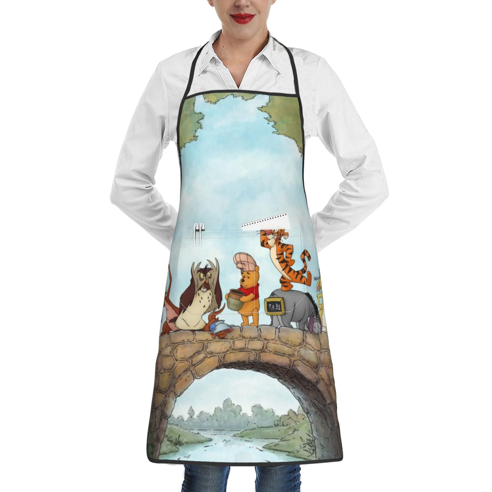 JASAKOO Abstract Line Face Apron, Mothers Day Gifts Adjustable Bib Apron Waterdrop