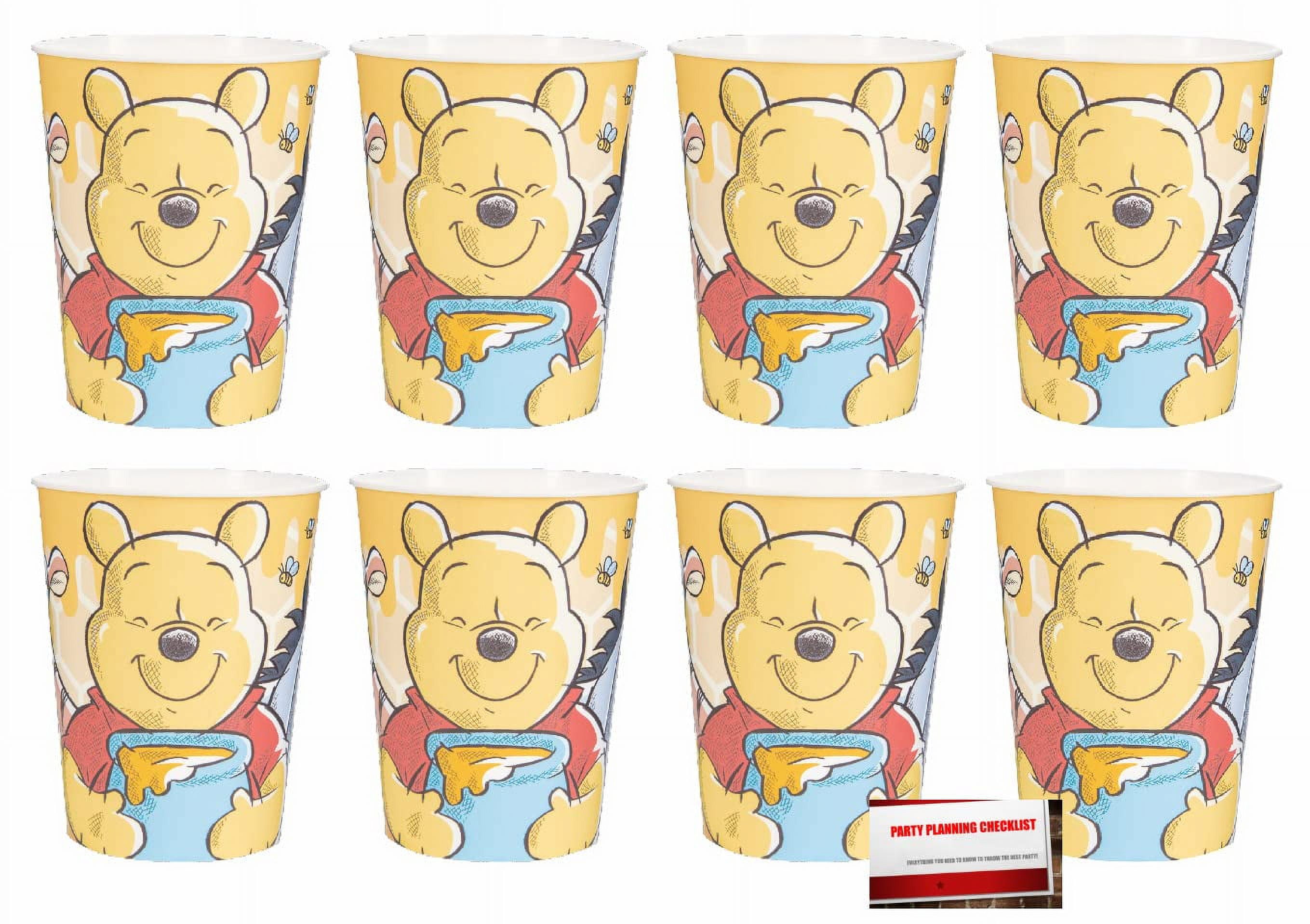 Winnie the Pooh 16 oz Plastic Favor Cups 8 Pack (Plus Party Planning Checklist by Mikes Super Store)