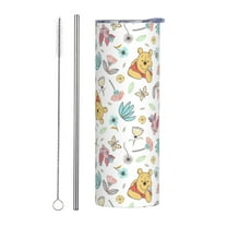 Winnie the Pooh 20 oz Tumbler with Straw, Travel Cup for Car,Stainless Steel Tumblers Keeps Drinks Cold & Hot,Birthday Gifts for Movie Lover