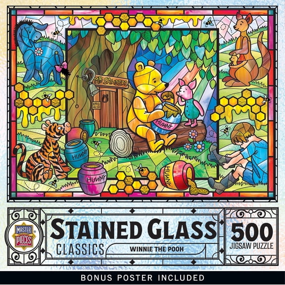 MasterPieces 500 Piece Stained Glass Jigsaw Puzzle - Winnie the Pooh - 15"x21"