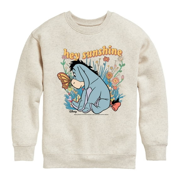 Winnie the Pooh - A Butterfly Lands on Eeyore's Nose - Hey Sunshine - Toddler And Youth Crewneck Fleece Sweatshirt
