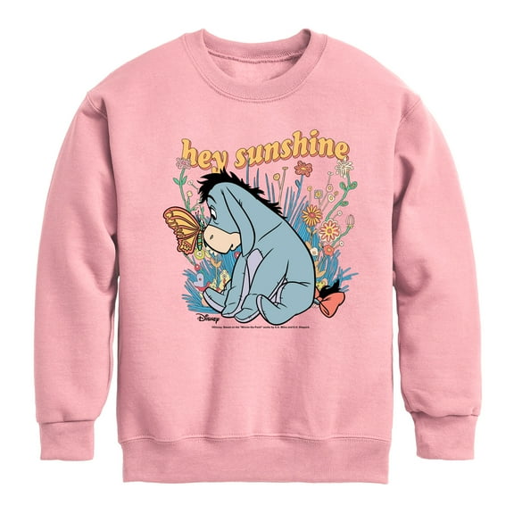Winnie the Pooh - A Butterfly Lands on Eeyore's Nose - Hey Sunshine - Toddler And Youth Crewneck Fleece Sweatshirt