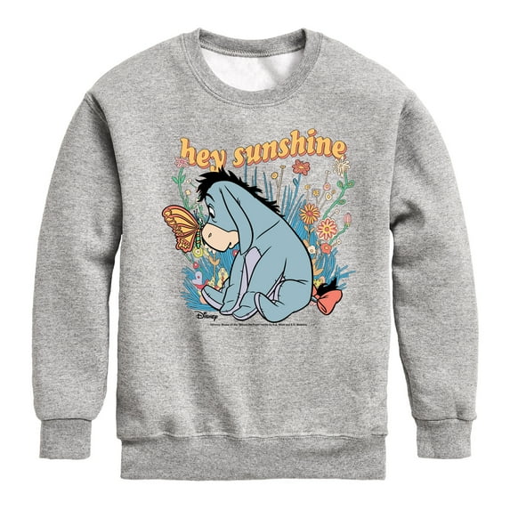 Winnie the Pooh - A Butterfly Lands on Eeyore's Nose - Hey Sunshine - Toddler And Youth Crewneck Fleece Sweatshirt
