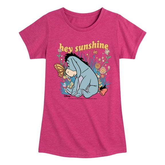 Winnie the Pooh - A Butterfly Lands on Eeyore's Nose - Hey Sunshine - Toddler And Youth Girls Short Sleeve Graphic T-Shirt