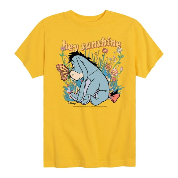 Winnie the Pooh - A Butterfly Lands on Eeyore's Nose - Hey Sunshine - Toddler And Youth Short Sleeve Graphic T-Shirt