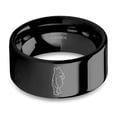 thumbnail image 1 of Winnie-the-Pooh AA Milne Engraved Black Tungsten Carbide Ring, 10mm, Size 12.5, 1 of 2