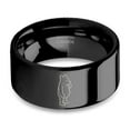 thumbnail image 1 of Winnie-the-Pooh AA Milne Engraved Black Tungsten Carbide Ring, 10mm, Size 8.5, 1 of 2