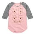 thumbnail image 1 of Winnie the Pooh - All the Faces of Pooh - Toddler And Youth Girls Raglan Graphic T-Shirt, 1 of 3