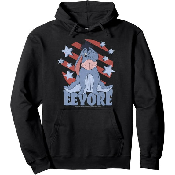 Winnie the Pooh Americana Eeyore Stars & Stripes Pullover Hoodie for Men Women Kids