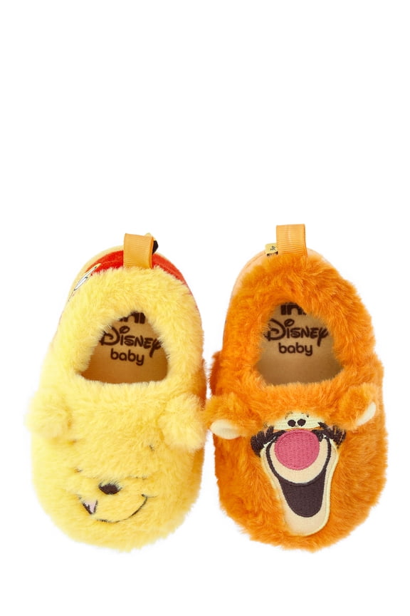 Disney Baby Boys Winnie the Pooh and Tigger Plush Slippers