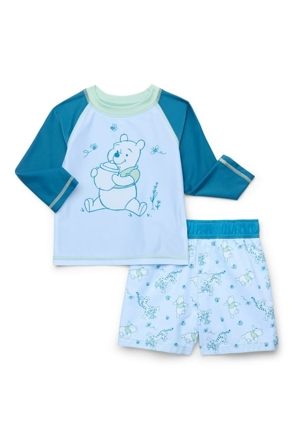 Winnie the Pooh Baby Boys Rashguard and Swim Trunks Set, 2-Piece, Sizes 12M-24M