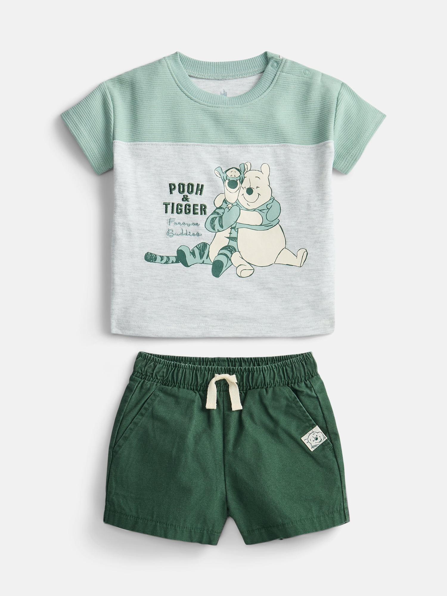 Winnie the Pooh Baby Boys Graphic Tee and Matching Shorts Set, 2-Piece, Sizes 0/3M-24M