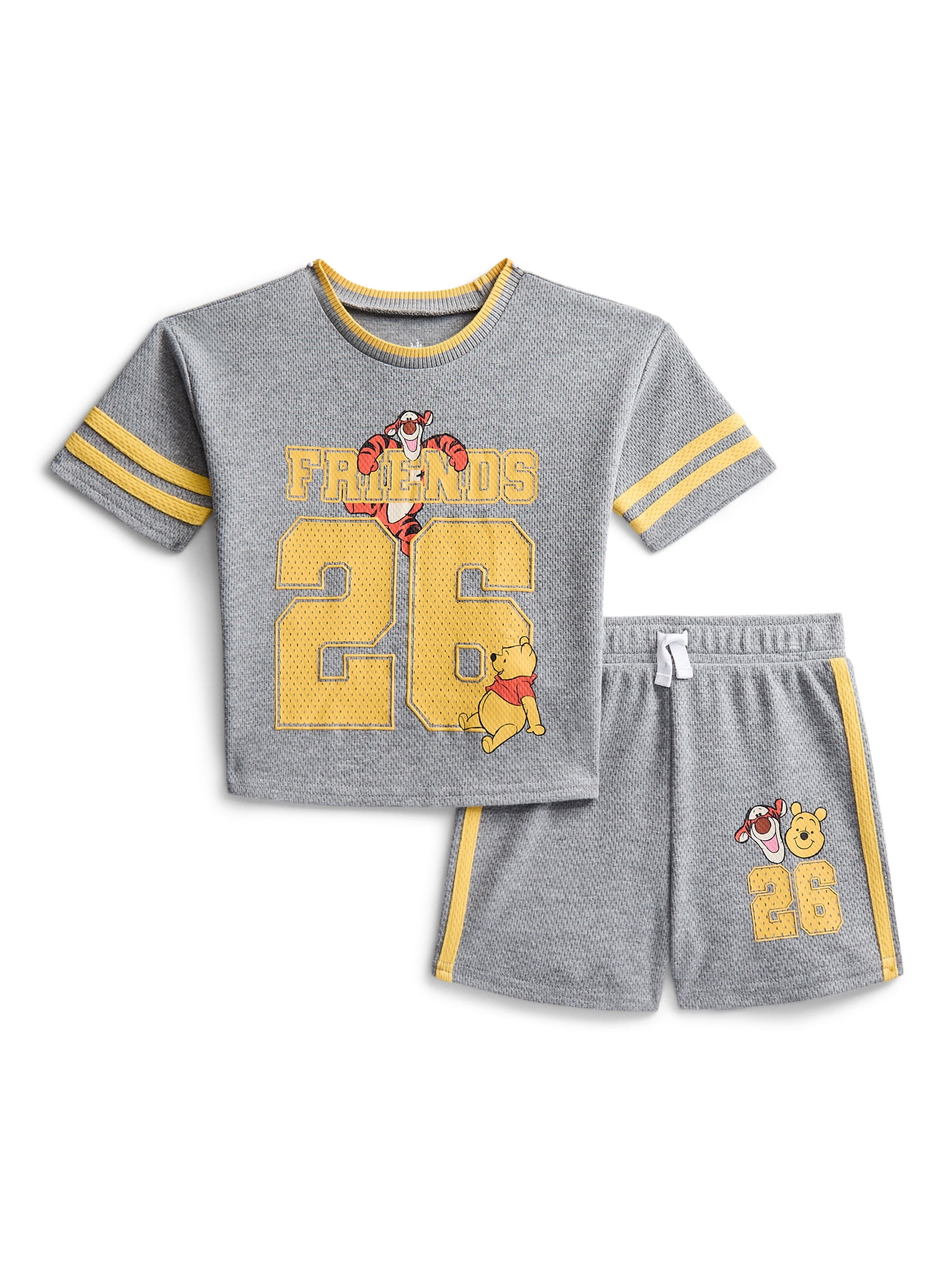 Winnie the Pooh Baby Boys Athletic Graphic T-Shirt and Shorts Set, 2-Piece, Sizes 0/3M-24M