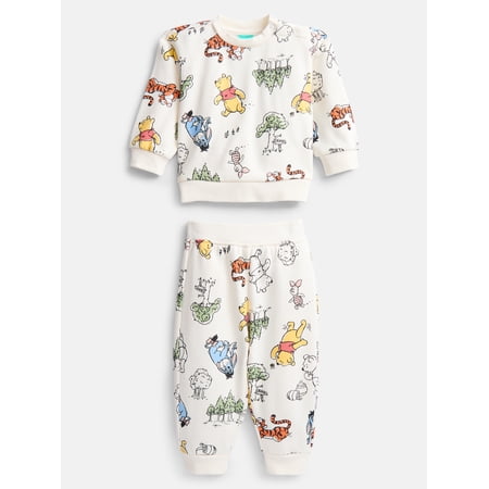 Winnie the Pooh Baby Boys Fleece Sweatshirt and Pants Set, 2 Piece, Sizes 0/3M-24M