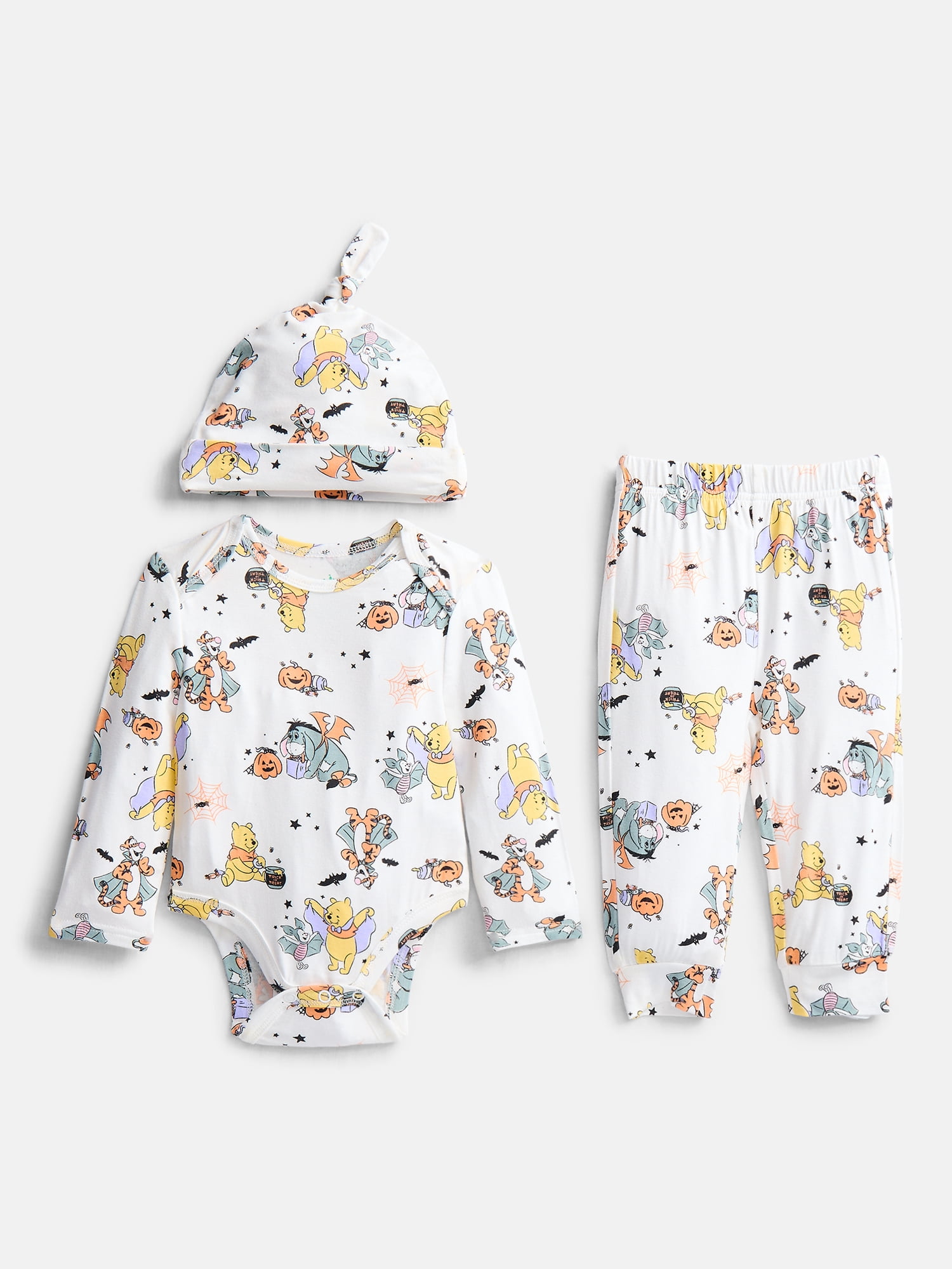 Winnie the Pooh Baby Boys Cozy and Comfortable Viscose Halloween 3-Piece Pant Set with Matching Hat, Sizes NB-24M