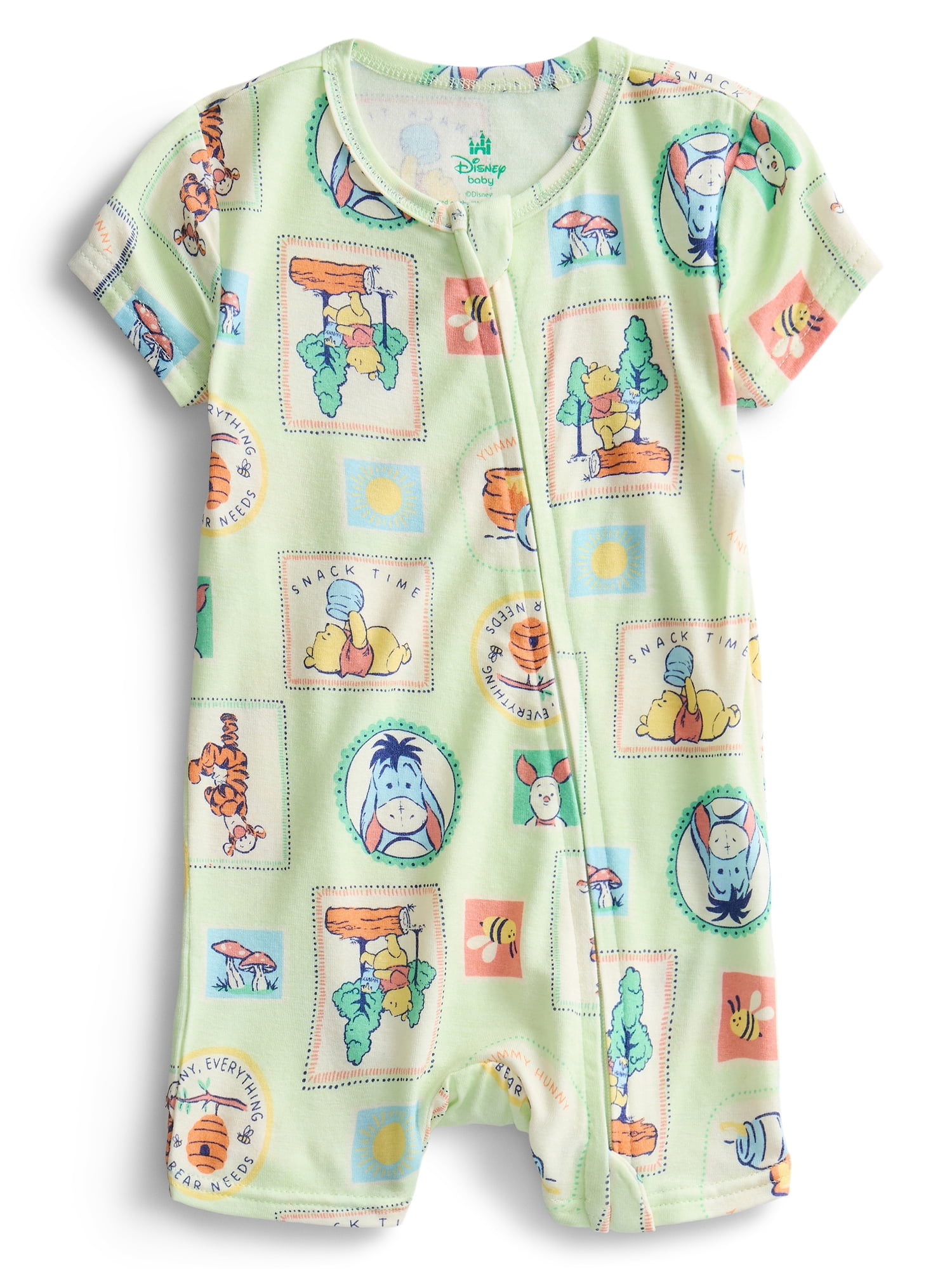 Disney Winnie the Pooh Baby Boys Printed Viscose Romper Shortie