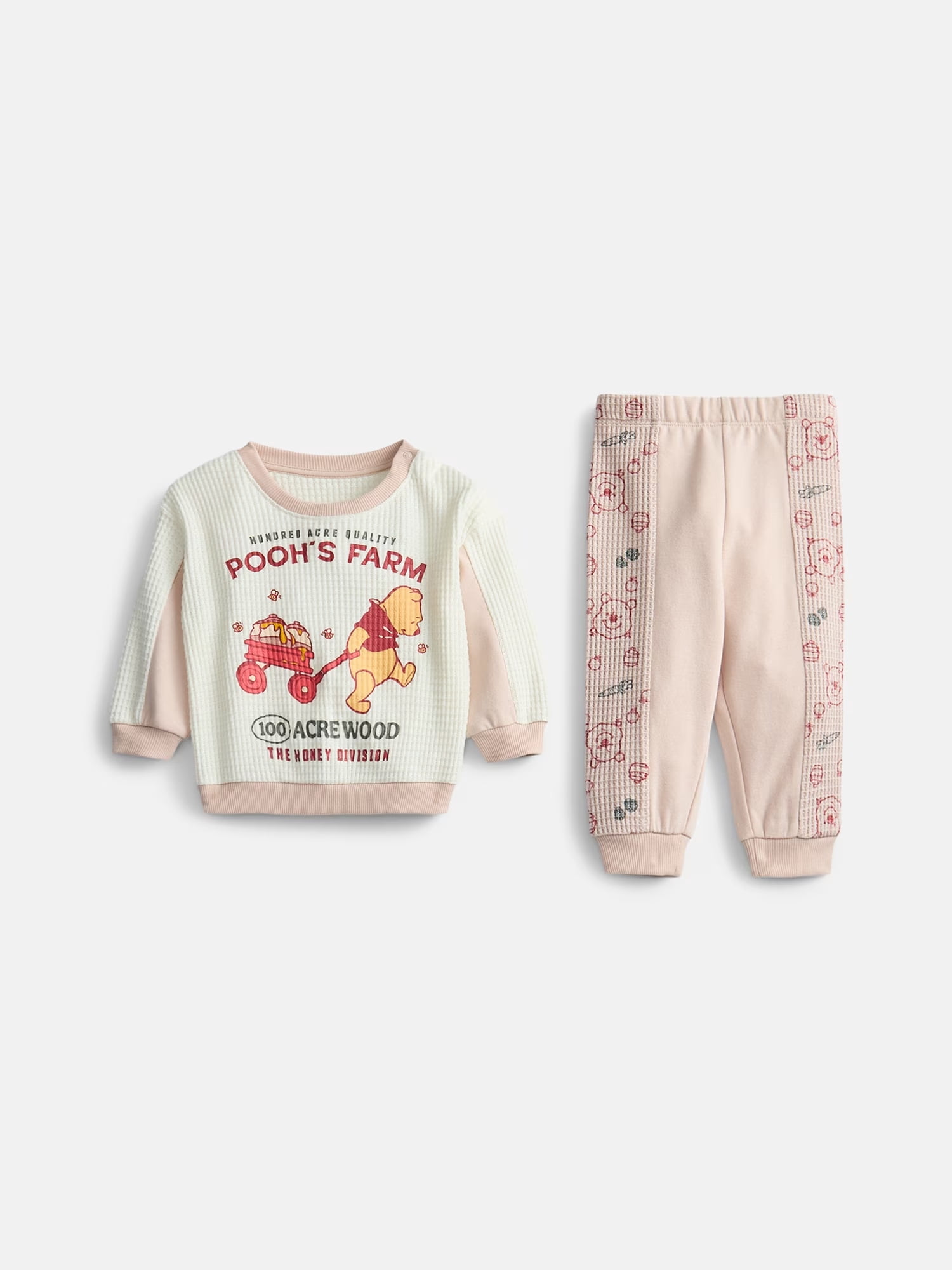 Winnie the Pooh Baby Boys Waffle Knit Top and Pants Set, 2-Piece, Sizes 0M-24M