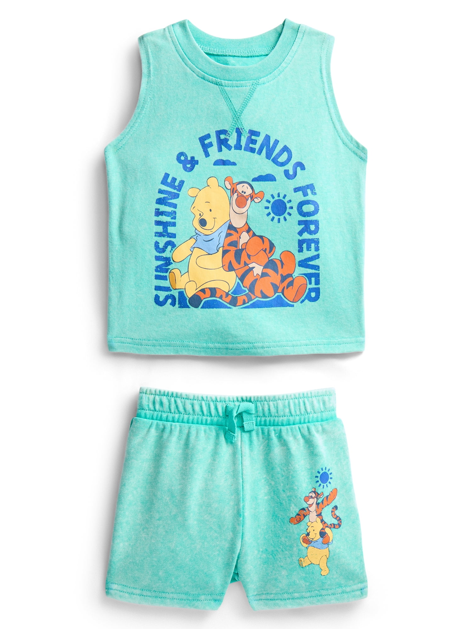 Winnie the Pooh Baby Boys Sleeveless Graphic Tank Top and Shorts Set, 2-Piece, Sizes 0/3M-24M