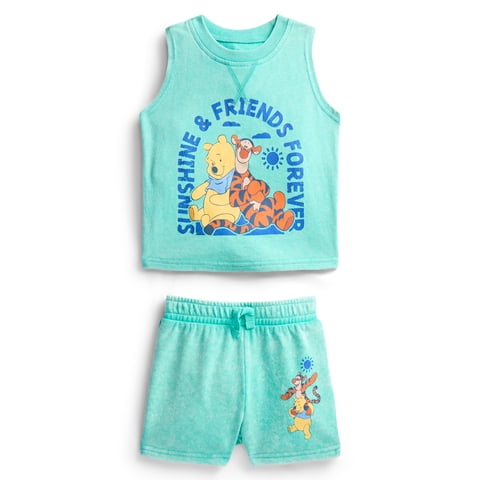 Winnie the Pooh Baby Boys Sleeveless Graphic Tank Top and Shorts Set, 2-Piece, Sizes 0/3M-24M