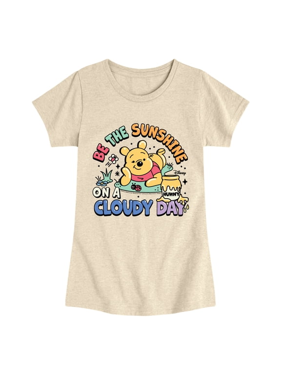 - Be the Sunshine on a Cloudy Day Girls' Fitted Short Sleeve Graphic T-Shirt
