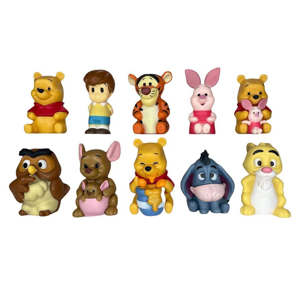 Winnie the Pooh Bear Playset 1.5" 10 Pcs Set Figure Cake Topper Toy Doll Gift