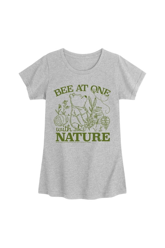 - Bee At One With Nature - Youth Girls Fitted Short Sleeve T-Shirt