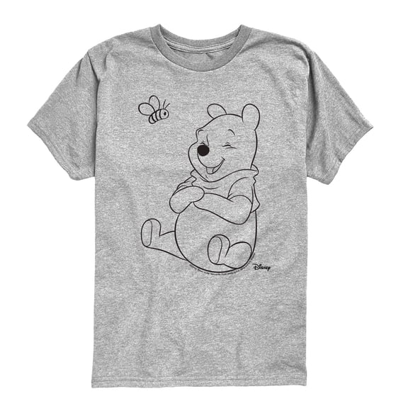 Winnie the Pooh - Bee and Pooh Outline - Youth Boys Short Sleeve Graphic T-Shirt