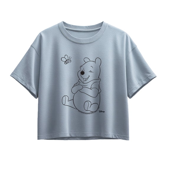Winnie the Pooh - Bee and Pooh Outline - Youth Girls Boxy T-Shirt