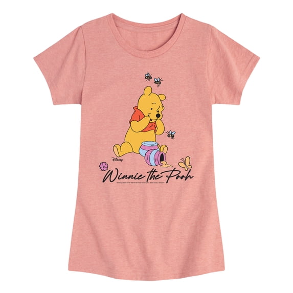Winnie the Pooh - Bees and Honey - Youth Girls Fitted Short Sleeve T-Shirt