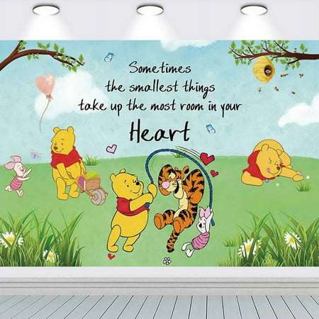 Winnie the Pooh Birthday Banner Backdrop Background Taspestry Post Wall Decor Party Supplies
