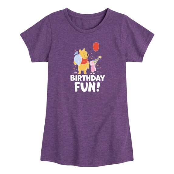 Winnie the Pooh - Birthday Fun - Toddler Girls Fitted Short Sleeve T-Shirt