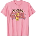 thumbnail image 1 of Winnie the Pooh Birthday Girl Buzzing Bees Unisex Softstyle T-Shirt for Men Women Kids,Light Pink Color,Size YL, 1 of 5