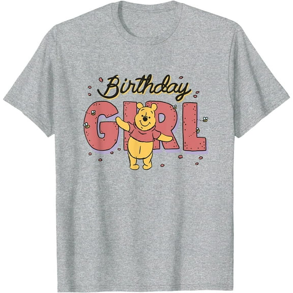 Winnie the Pooh Birthday Girl Buzzing Bees Unisex Softstyle T-Shirt for Men Women Kids,Sport Grey Color,Size 3XL