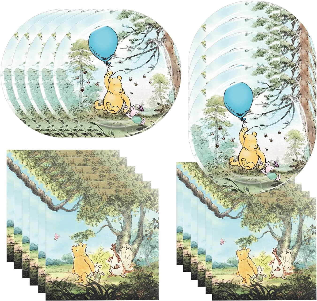 Winnie the Pooh Birthday Party Supplies 40Pack Plates and Napkins