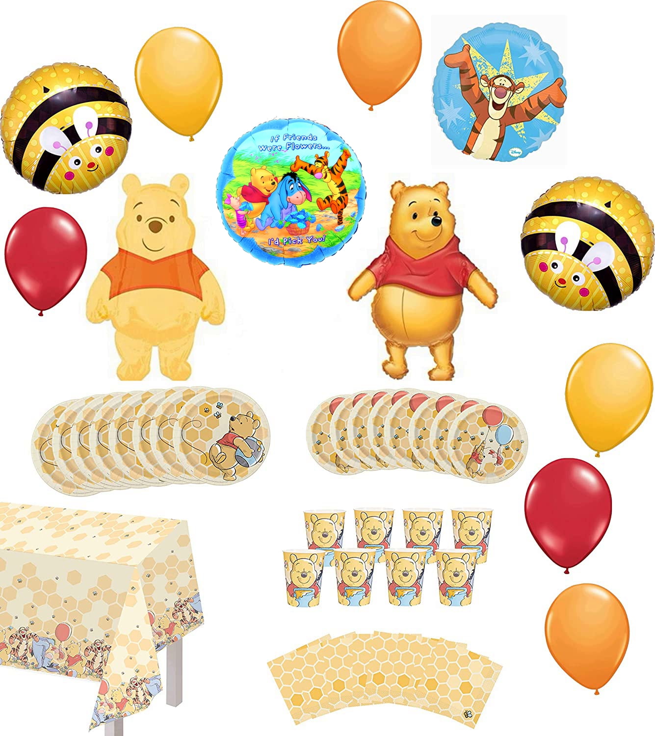MEMOVAN Winnie The Pooh Cake Topper, Pooh Bear Cake Topper Cupcake Topper,  Winnie Characters Toys Mini