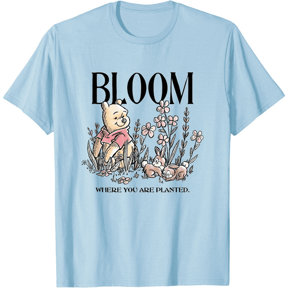 Winnie the Pooh Bloom Where You Are Planted Unisex Softstyle T-Shirt for Men Women Kids