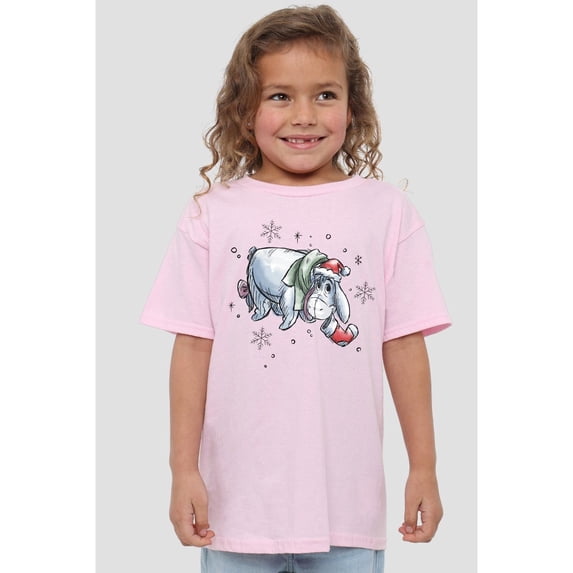 Winnie the Pooh Boys/Girls Eeyore Snowflake Christmas T-Shirt