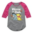 thumbnail image 1 of Winnie the Pooh - Butterfly Friends with Eeyore - Toddler And Youth Girls Raglan Graphic T-Shirt, 1 of 3