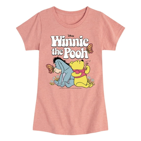 Winnie the Pooh - Butterfly Friends with Eeyore - Toddler And Youth Girls Short Sleeve Graphic T-Shirt