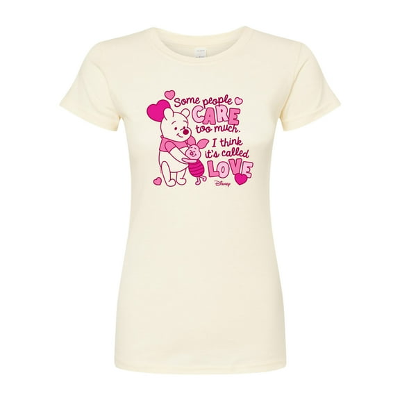 Winnie the Pooh - Care Too Much Called Love - Juniors Fitted Graphic T-Shirt