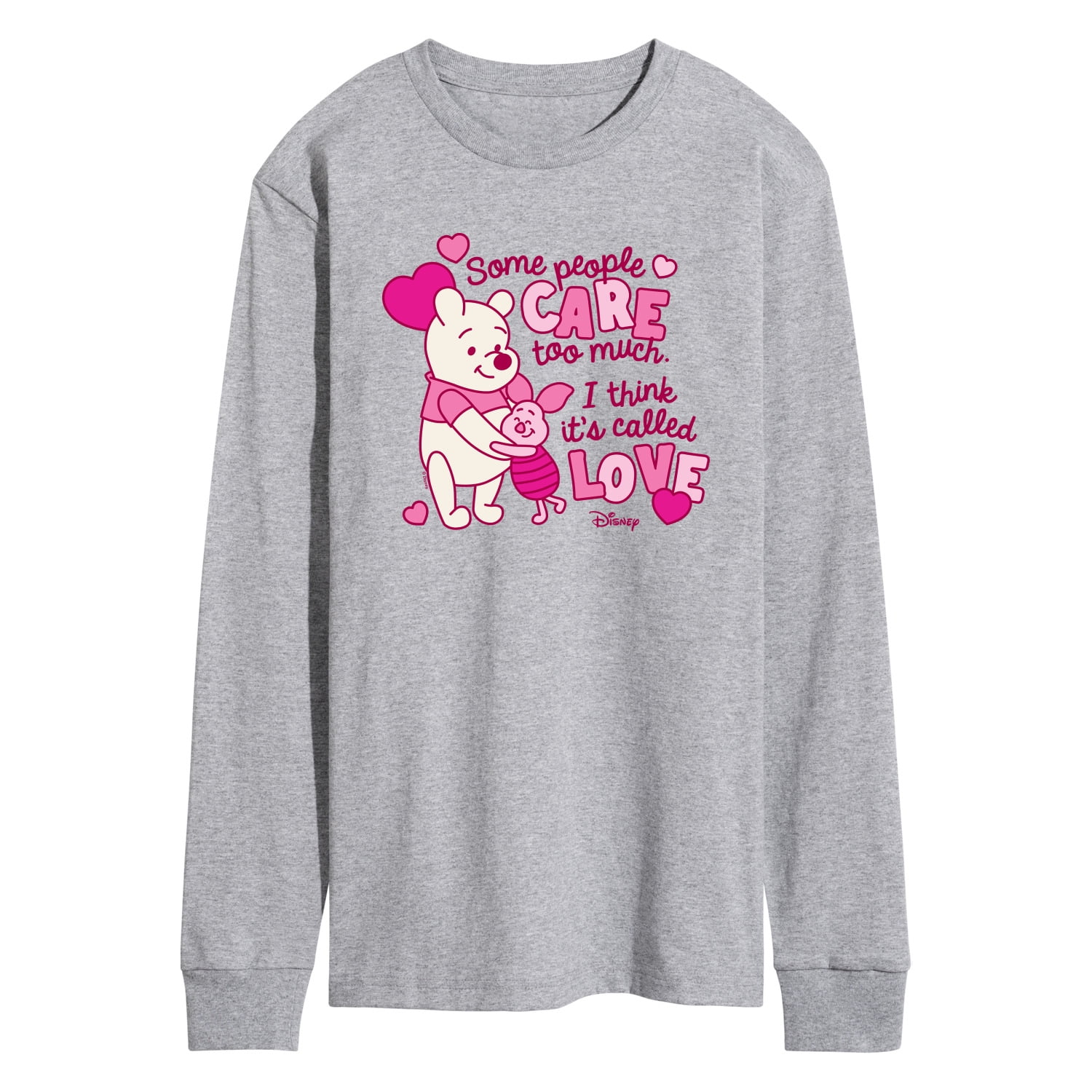 Winnie the Pooh Care Too Much Called Love Men's Long Sleeve Graphic