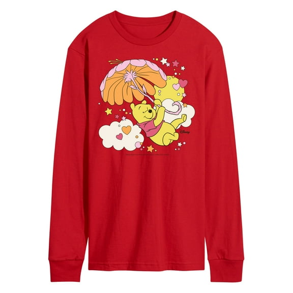 Winnie the Pooh - Carried Away in the Clouds with an Umbrella - Men's Long Sleeve T-Shirt