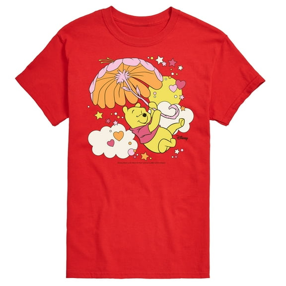 Winnie the Pooh - Carried Away in the Clouds with an Umbrella - Men's Short Sleeve Graphic T-Shirt