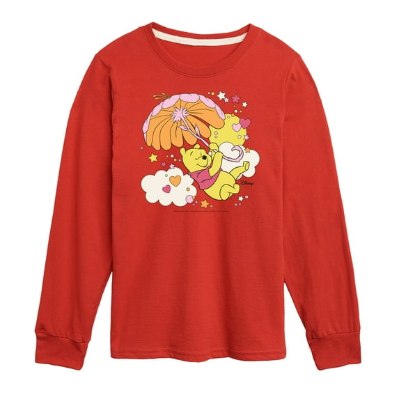 Winnie the Pooh - Carried Away in the Clouds with an Umbrella - Toddler And Youth Long Sleeve Graphic T-Shirt