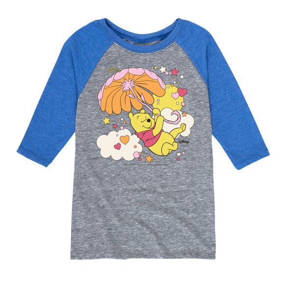 Winnie the Pooh - Carried Away in the Clouds with an Umbrella - Toddler And Youth Raglan Graphic T-Shirt