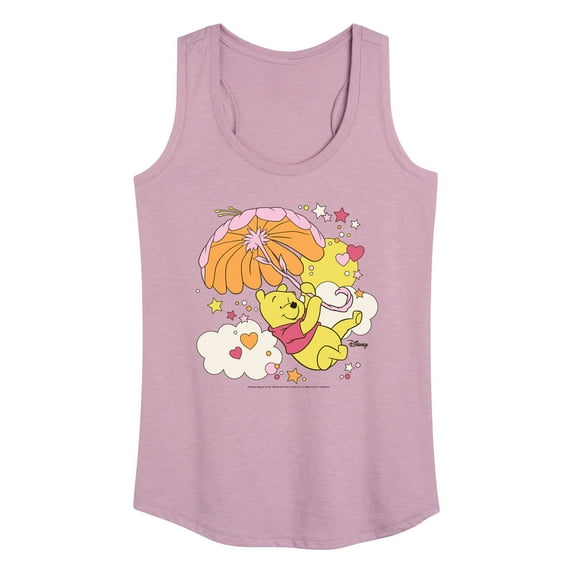 Winnie the Pooh - Carried Away in the Clouds with an Umbrella - Women's Racerback Tank Top