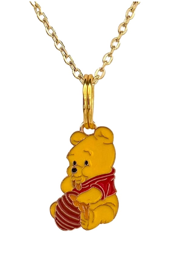 Cartoon Bear Enamel Pendant Necklace