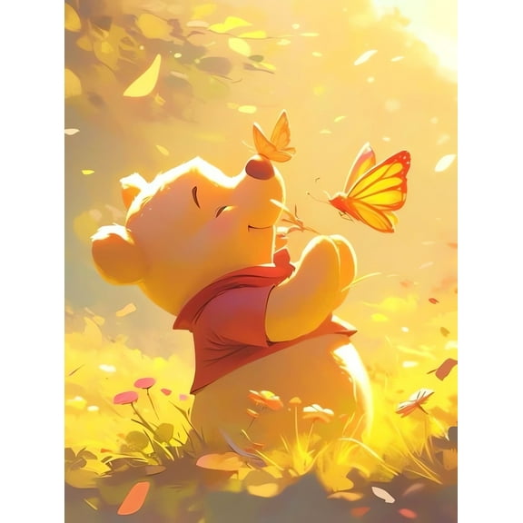 Winnie the Pooh Cartoon Theme DIY Diamond Painting Kits for Adult5D Full Drill Craft Painting Kits Home Wall Decor12 x 16 inch.