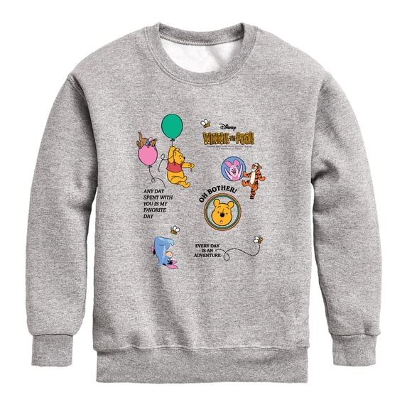 Winnie the Pooh - Character Collage Boys' Graphic Long Sleeve Fleece Sweatshirt